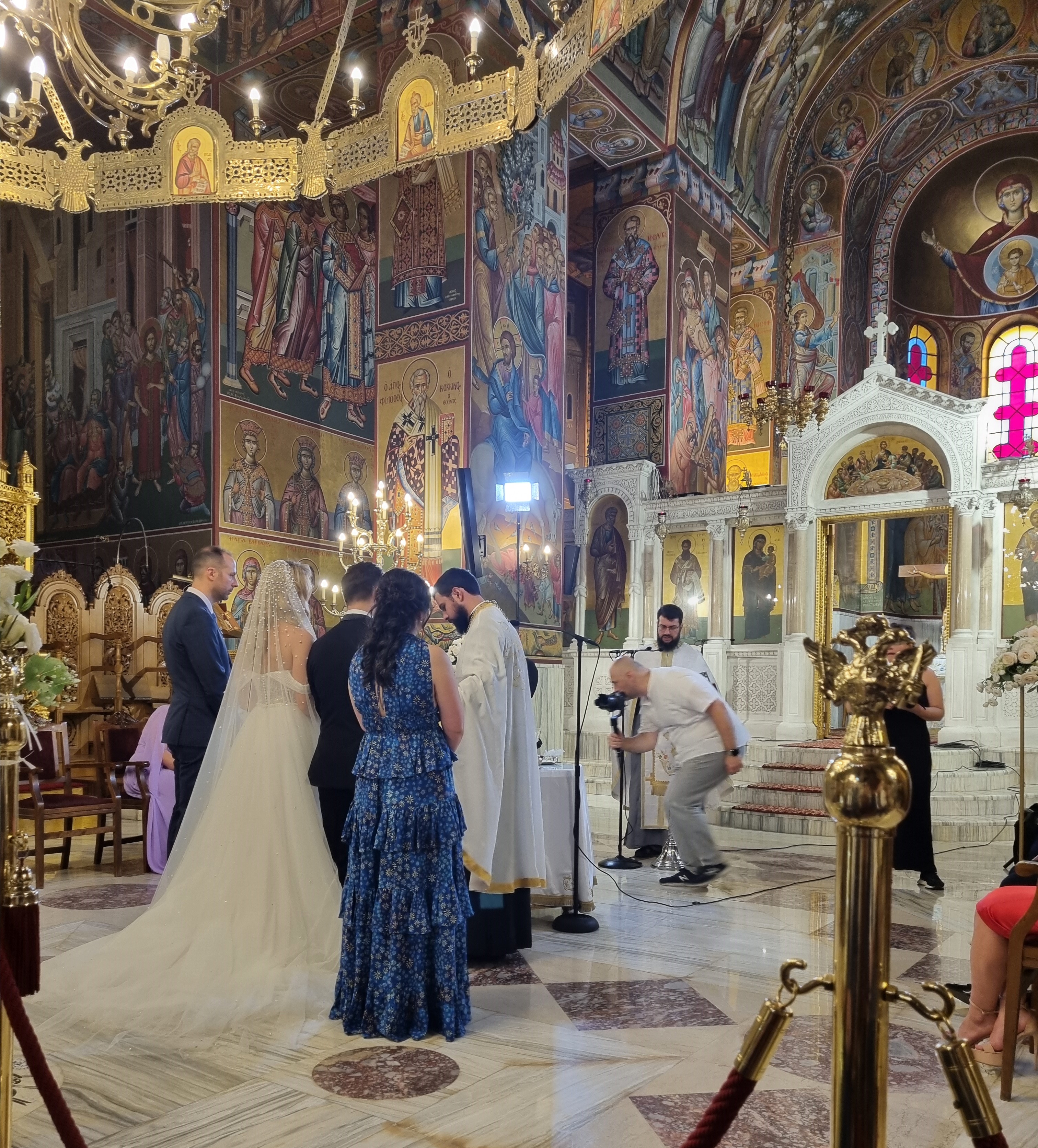 Wedding ceremony in Saint Gregory Palamas Holy Metropolitan Church, Thessaloniki.